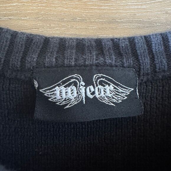 Vintage 90s No Fear Crewneck Sweater Black Gray Stripe Size XL Single Stitch - Picture 2 of 8